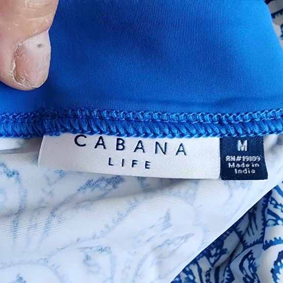 CABANA LIFE Palm Dessert UPF +50 Embroidered Rash Guard rouched SWIM Dress  MED - Picture 5 of 11